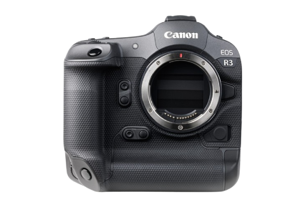 Canon EOS R3 by Harrison Jones, CC BY‑SA 4.0 (via Wikimedia Commons)